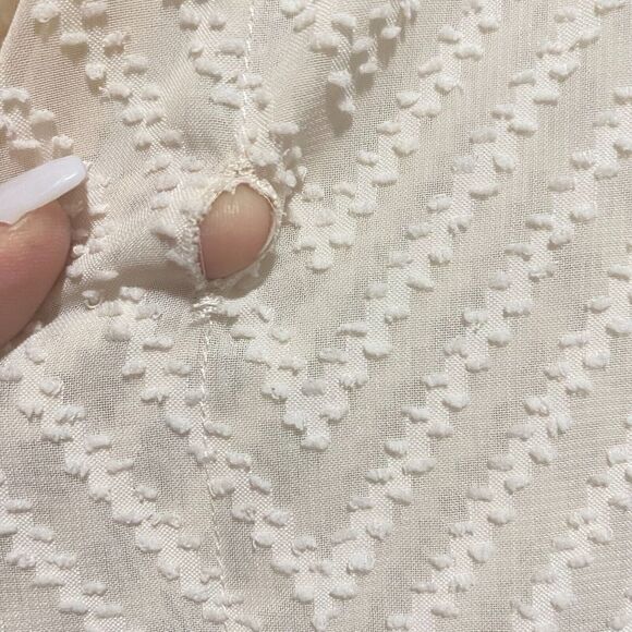 Lovestitch Kaftan Dress Ivory Small-Medium Chevron V Neck Crochet Lace Trim - Picture 9 of 13